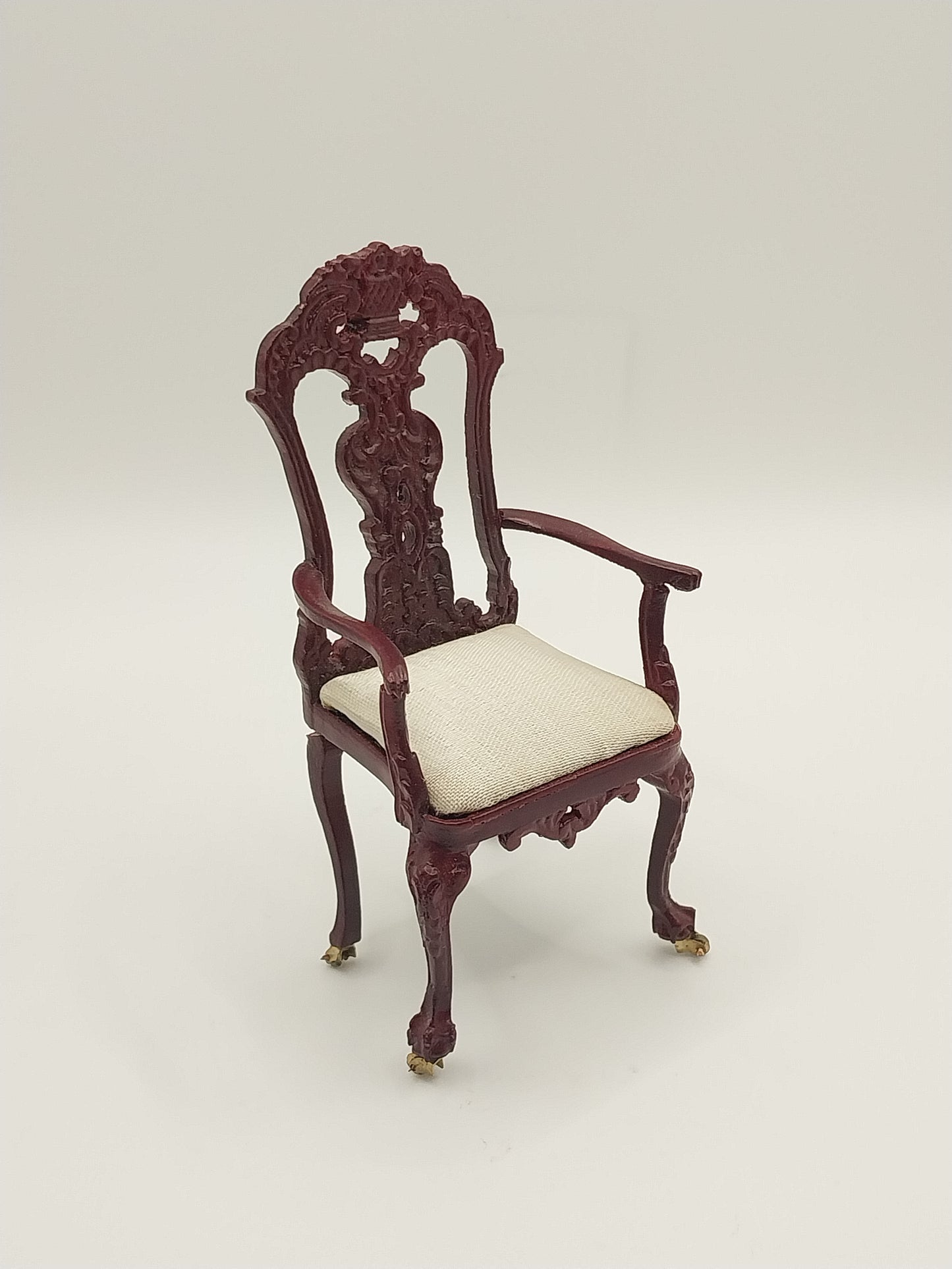 Georgian Arm Chair with Casters,  Mahogany