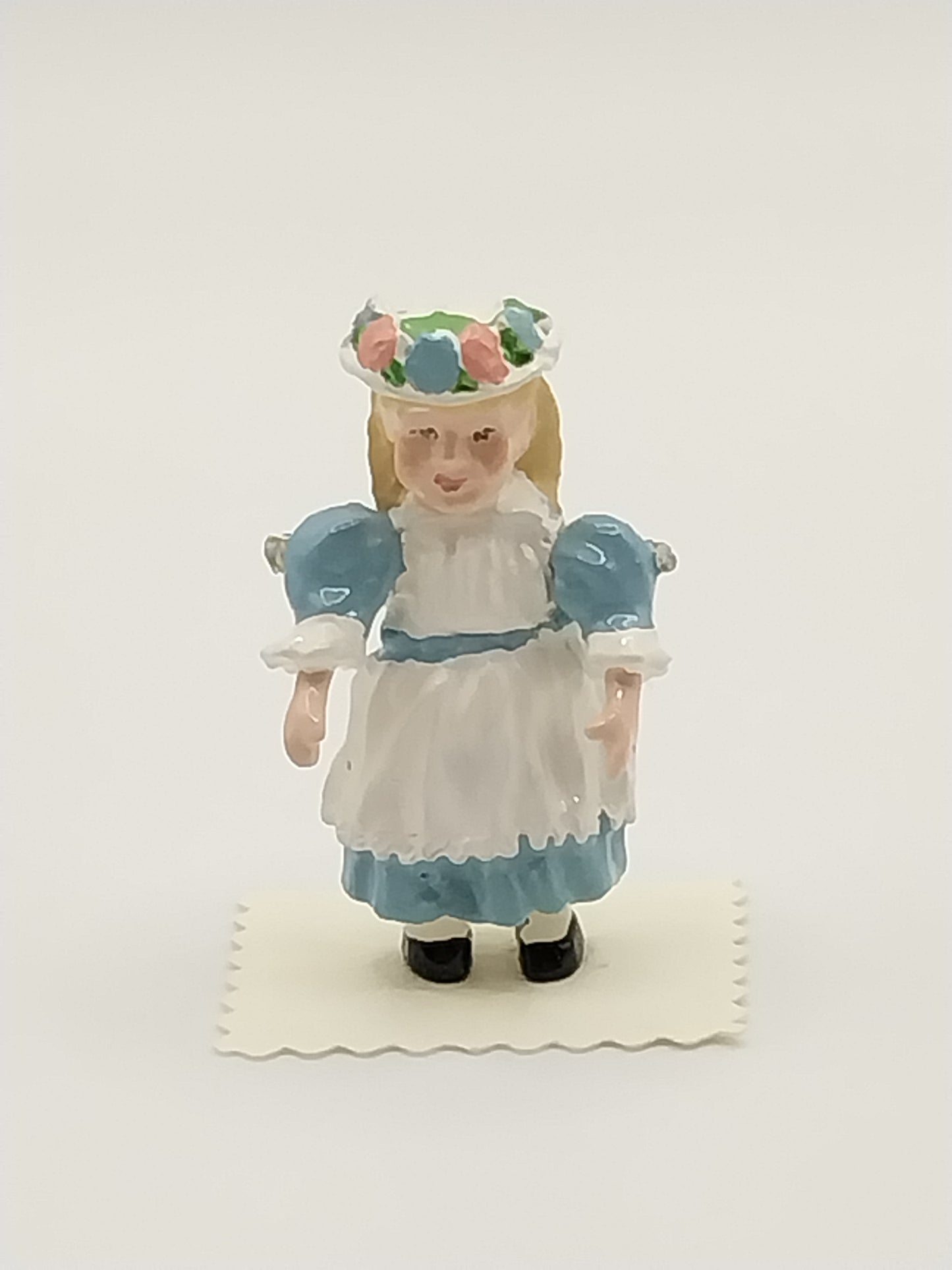 Doll with Blue Hat-Jointed, Handpainted