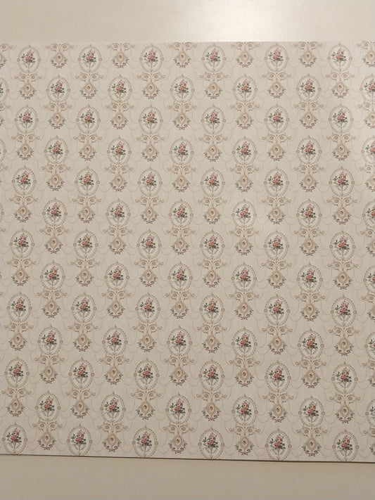 Beige with Cameo Roses Wallpaper