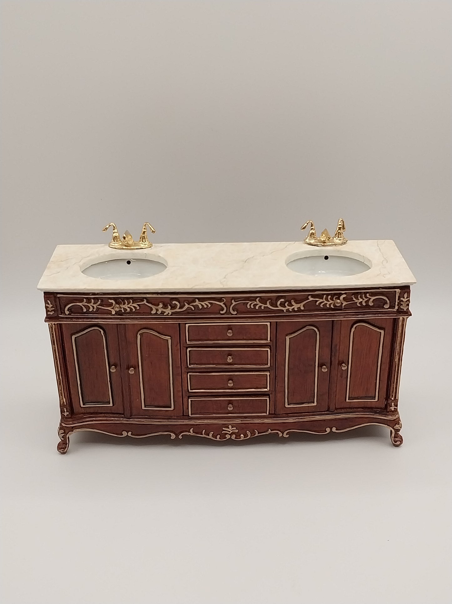 Custom Hand Painted Faux Marble Double Sink, NWG