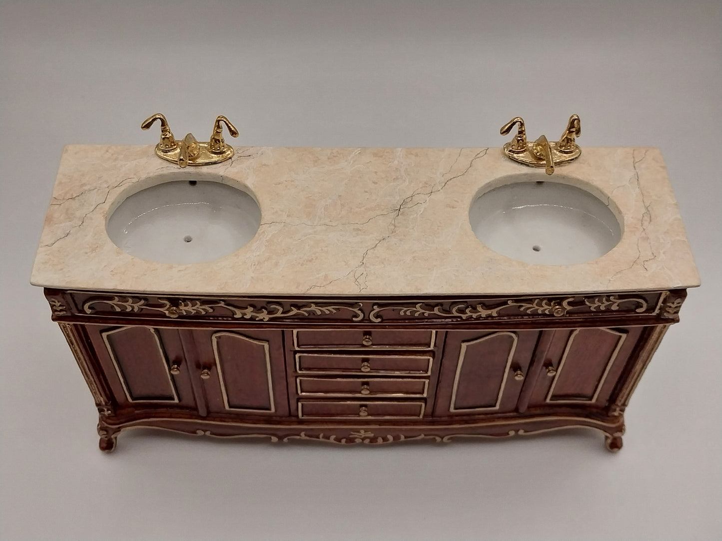 Custom Hand Painted Faux Marble Double Sink, NWG