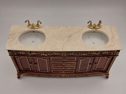 Custom Hand Painted Faux Marble Double Sink, NWG