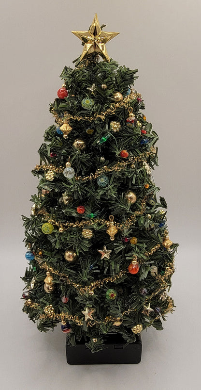 Working Christmas Tree, Traditional with Assorted Ornaments