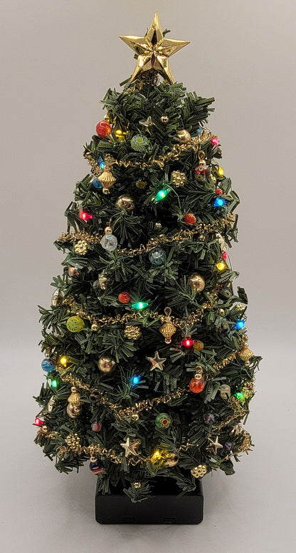 Working Christmas Tree, Traditional with Assorted Ornaments