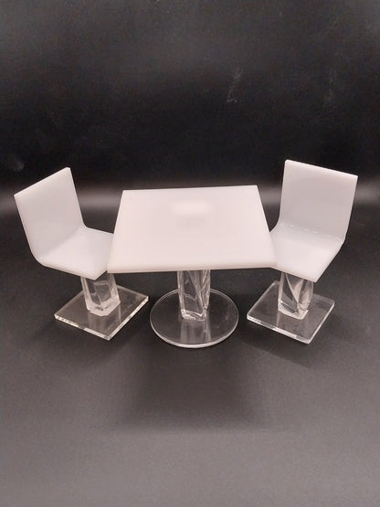 Acrylic Small Table & 2 Chairs