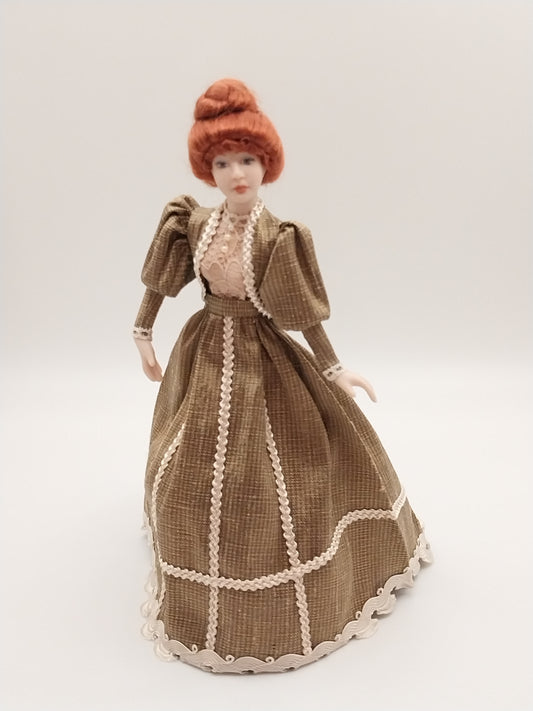 Porcelain Lady Doll, Red Hair