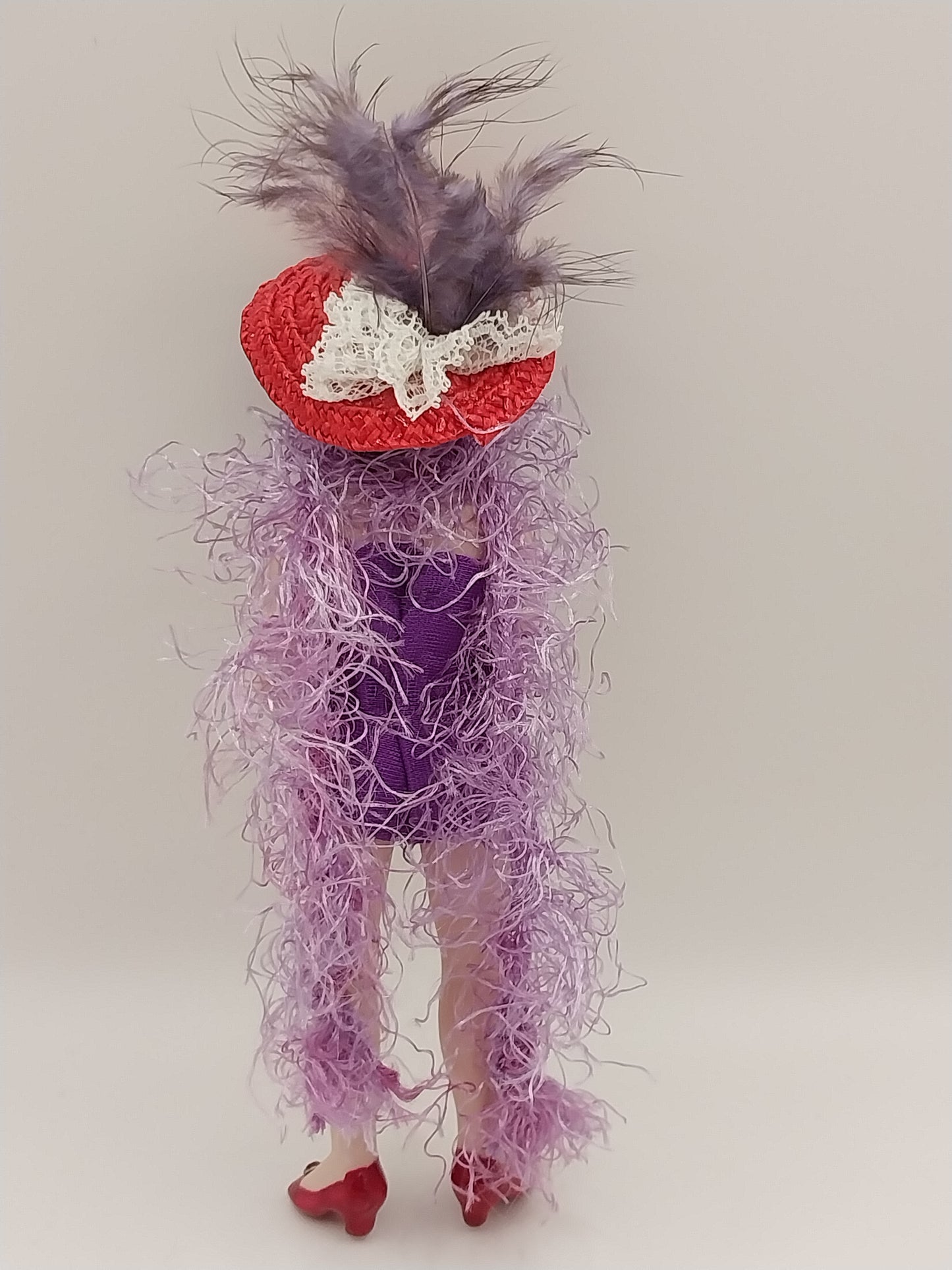 Porcelain Red Hat Society Lady Doll, Bathing Beauty