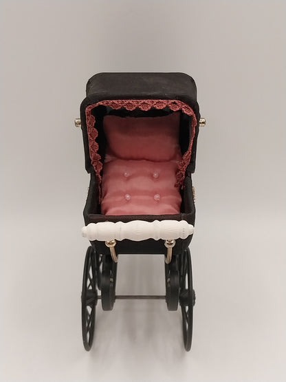 Elegant Pram, Burgundy & Black