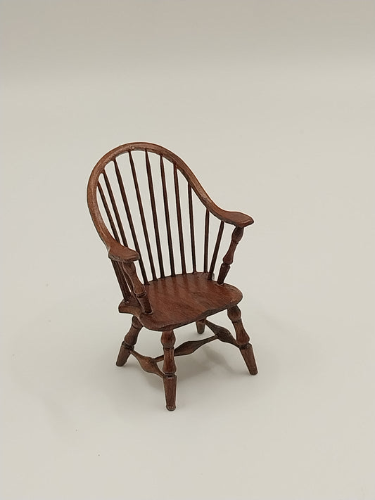 1/2" Scale Continuous Windsor Arm Chair, Cherry