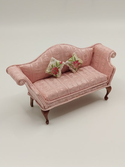 1/2" Scale Sofa Set, Pink Silk Floral, 4pc