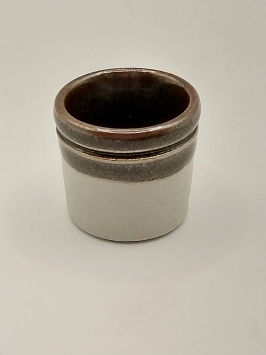 Stoneware Crock, Brown & White