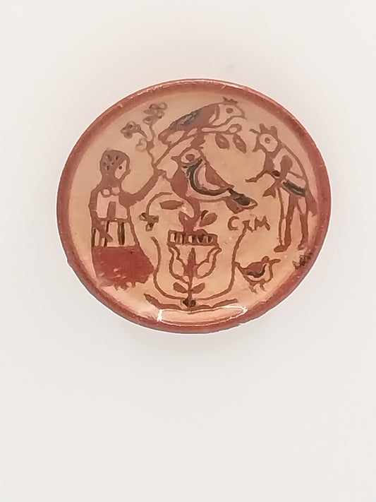 Sgraffito Redware Plate, Jane Graber