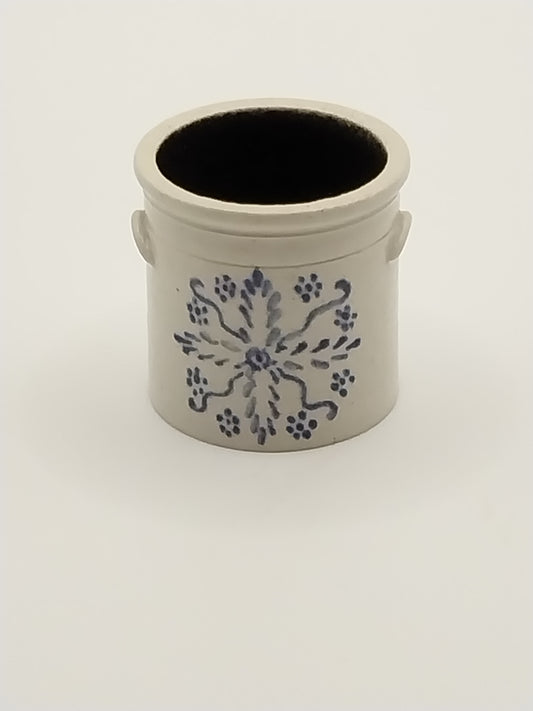 Salt Glaze Crock, Cross Pattern