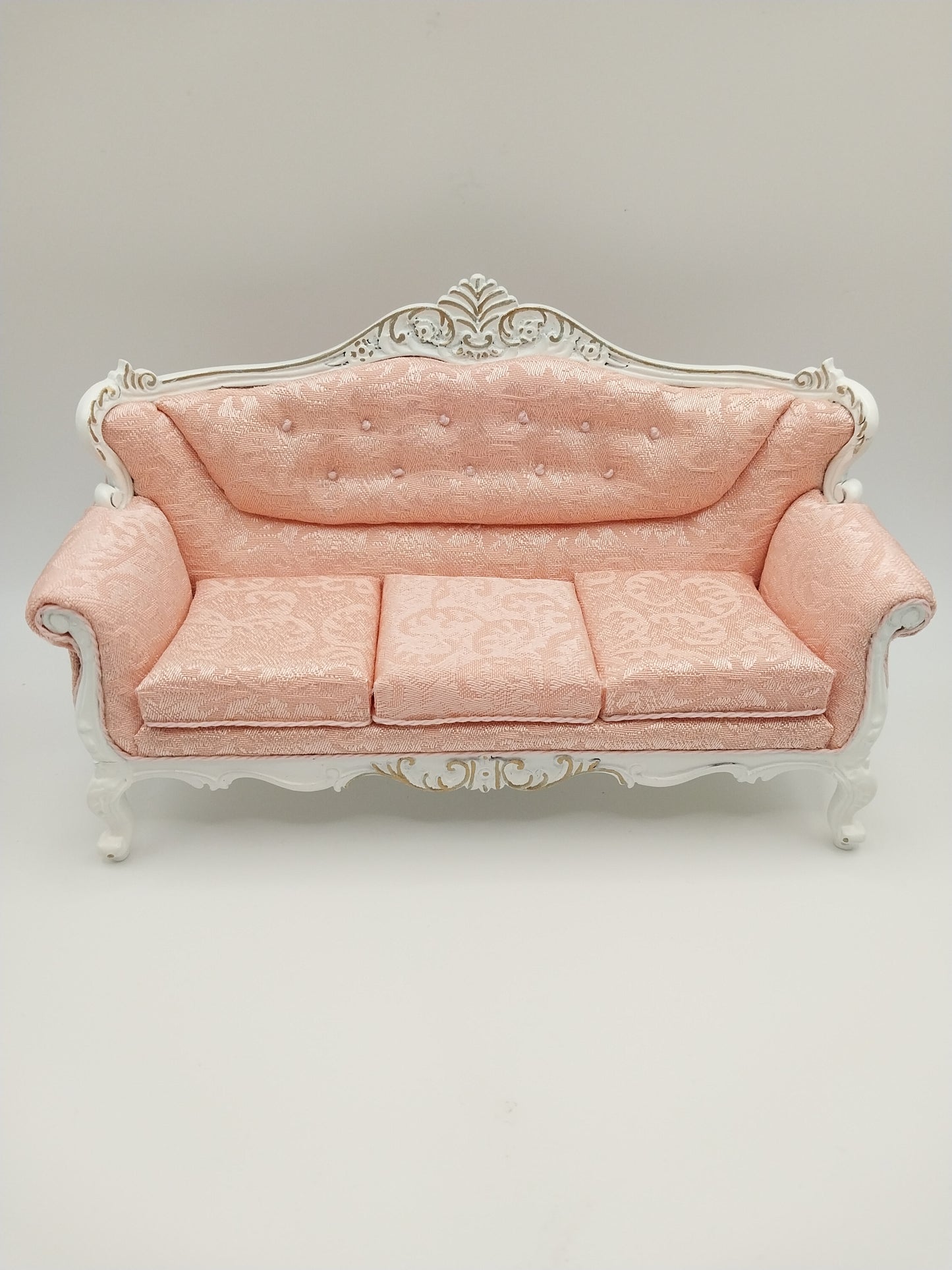 Louis XVI Rococo Baroque Settee & 2 Chairs, Pink