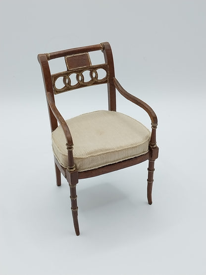 Empire Ring Chair, Walnut & Gold