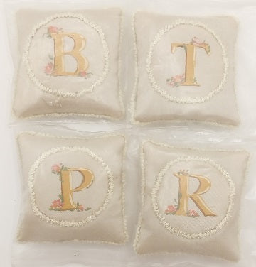 Silk Pillow, Alphabet Monogram, 1 pc