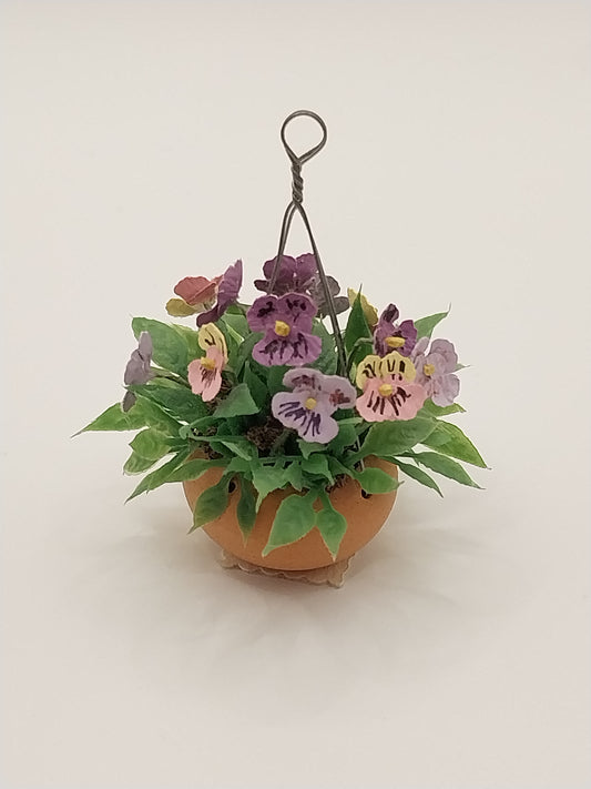 Pansies In Hanging Pot