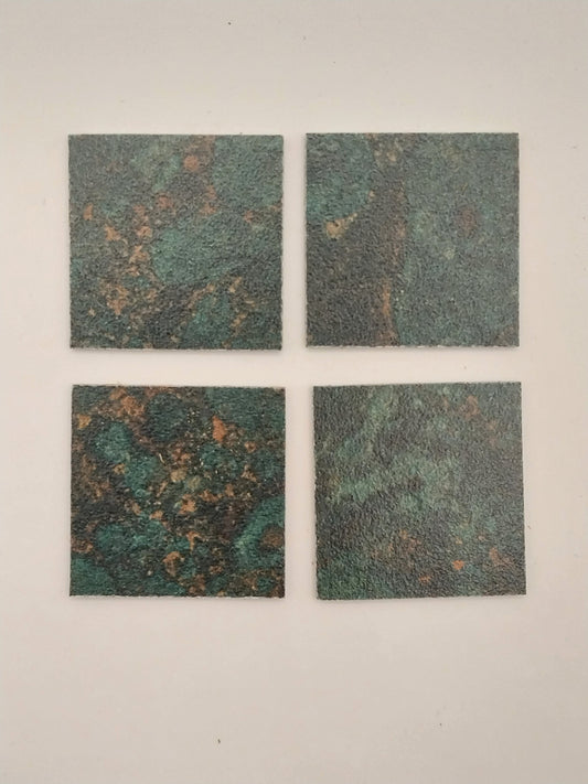 Tile, Green With Gold