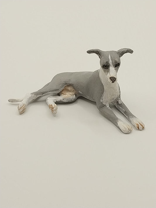 Italian Grayhound Dog, Gray, Laying