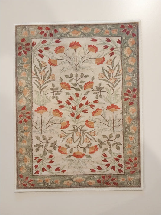 Rug, Olive, Burgundy, & Gold