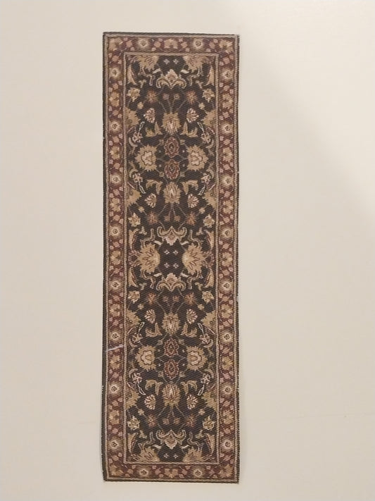 Runner, Oriental, Black, Tan, & Burgundy