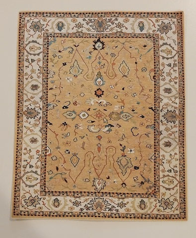 Rug, Oriental, Gold, Navy, & Cream