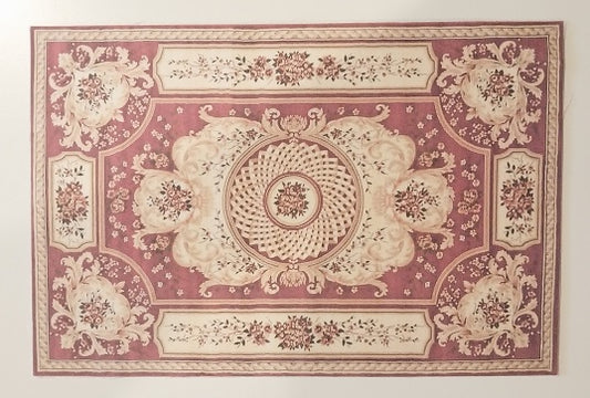 Rug, Oriental, Burgundy, Cream & Tan