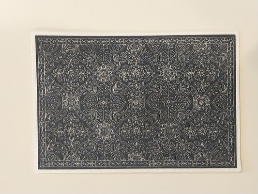 Rug, Oriental, Black & White