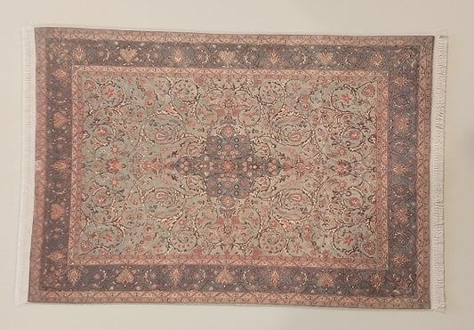 Rug, Oriental, Sage, Coral, Tan