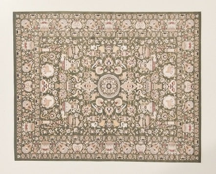 Rug, Oriental, Olive, Gold, & Tan