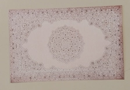 Rug, Oriental, Pink, Mauve, Burgundy