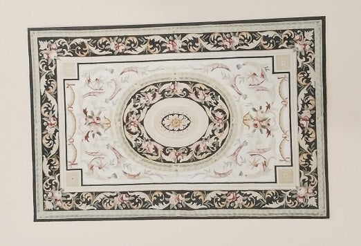 Rug, Oriental, Black, Rose, Sage