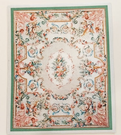 Rug, Velvet, Green, Red, & Gold