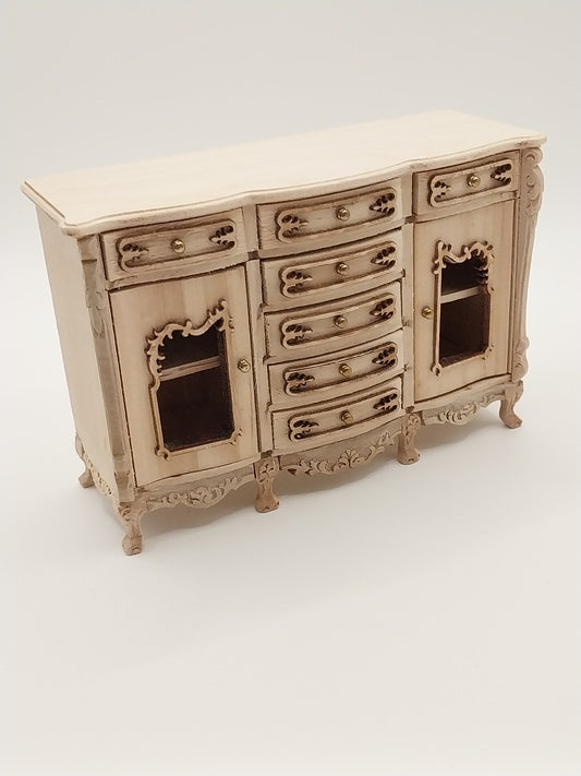 Fancy Carved Side Board, Unfinished