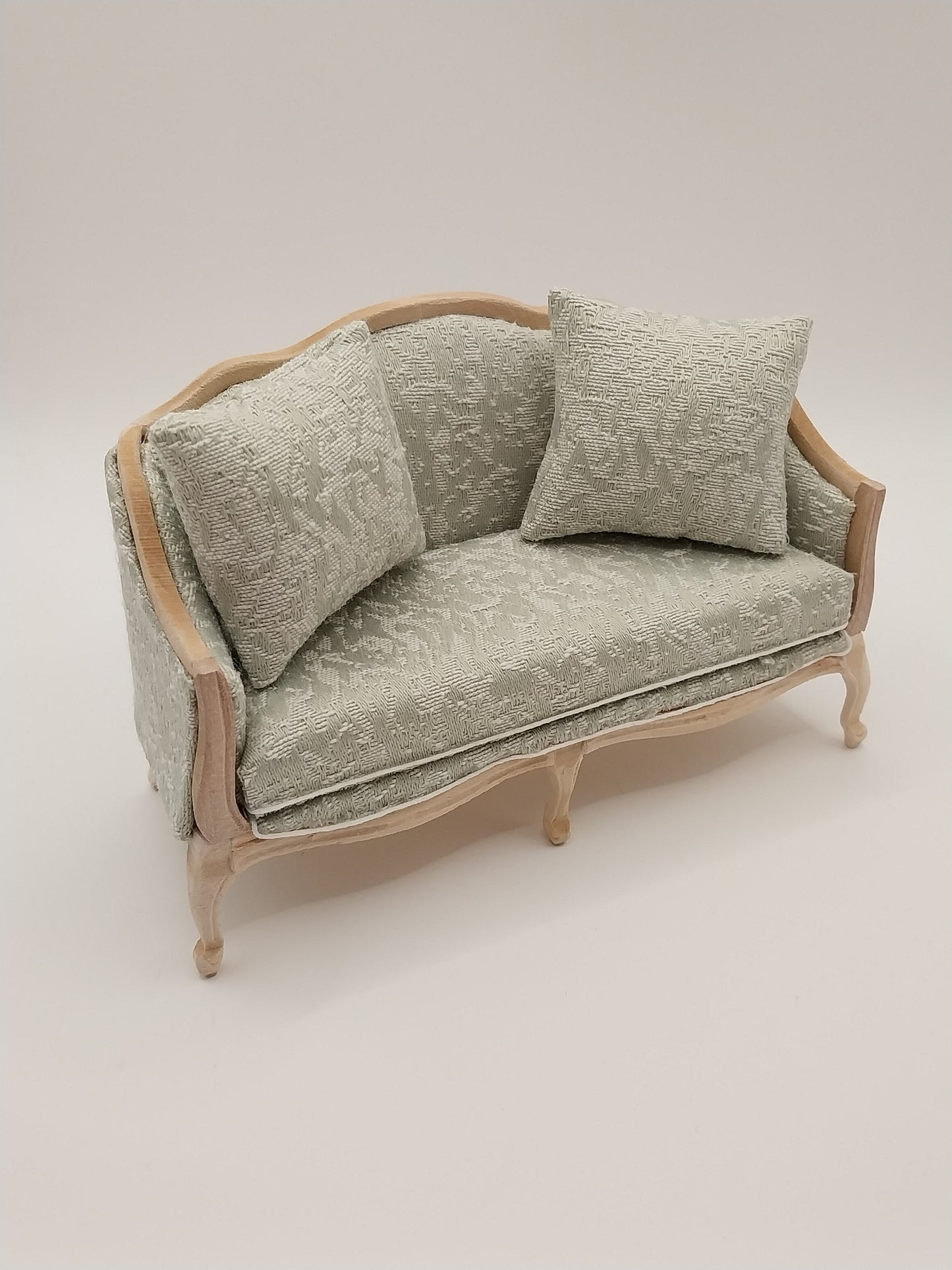 Sofa, Green Fabric, Unfinished