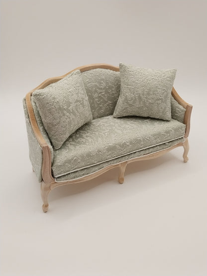 Sofa, Green Fabric, Unfinished
