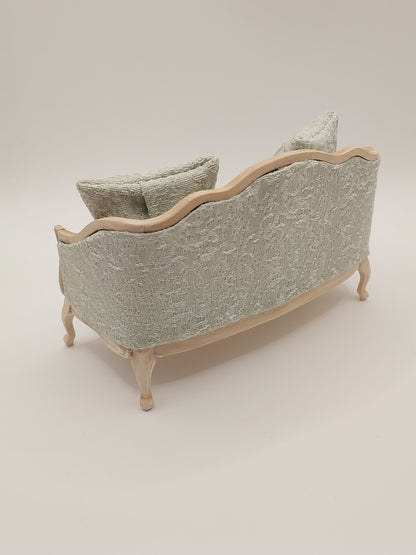 Sofa, Green Fabric, Unfinished