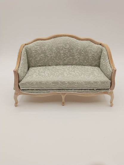 Sofa, Green Fabric, Unfinished