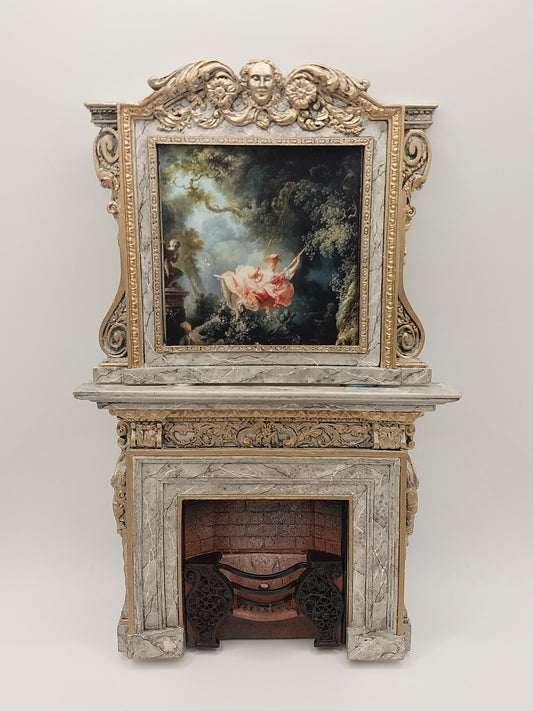 Georgian Gray Marble Fireplace Set