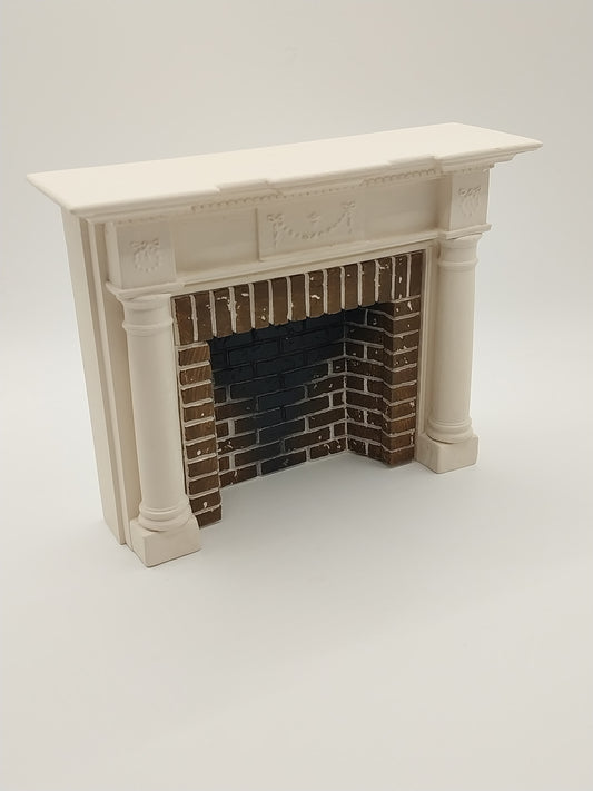 CBB874, Greek Revival Fireplace, White
