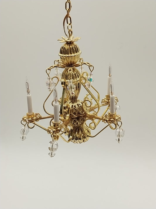 Opus 2, 5 Arm Chandelier with Crystals