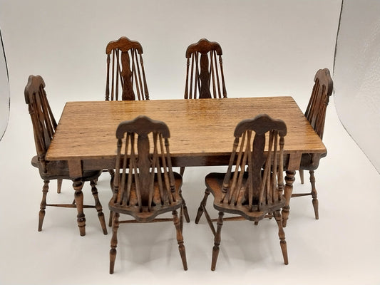 Rustic Farmhouse Table & Chairs, 7pc