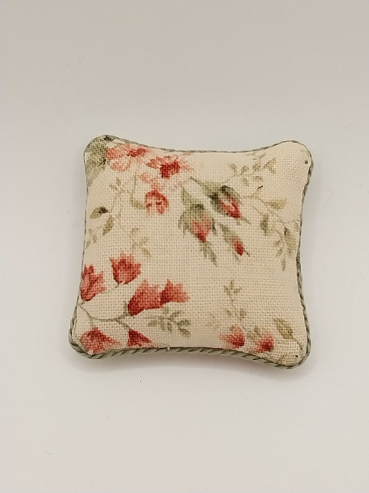 Pillow, Floral, Burgundy & Green