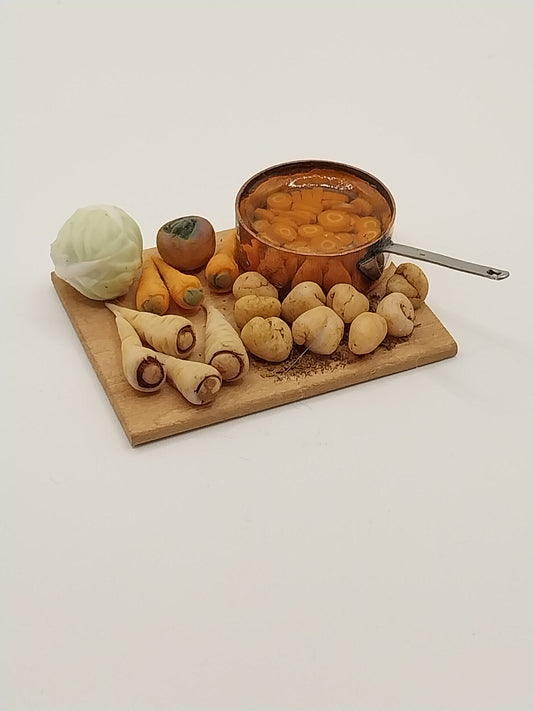 Canning Fresh Veggies Board, Pot Of Carrots