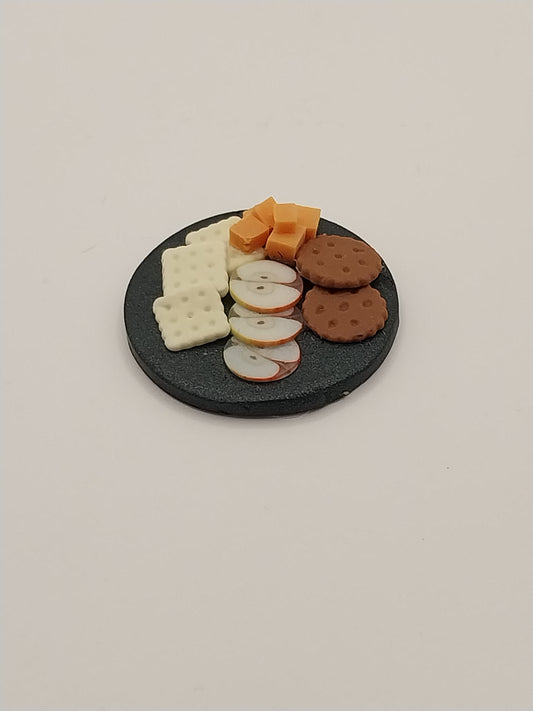 Crackers, Cheese, & Apple Slices On Plate