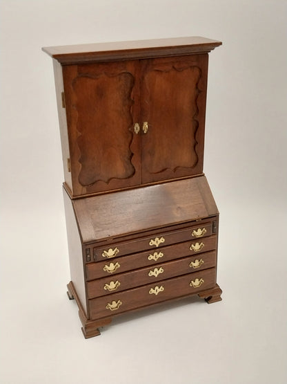 Georgian Style Desk Bookcase, Mohagany
