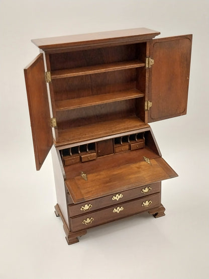 Georgian Style Desk Bookcase, Mohagany