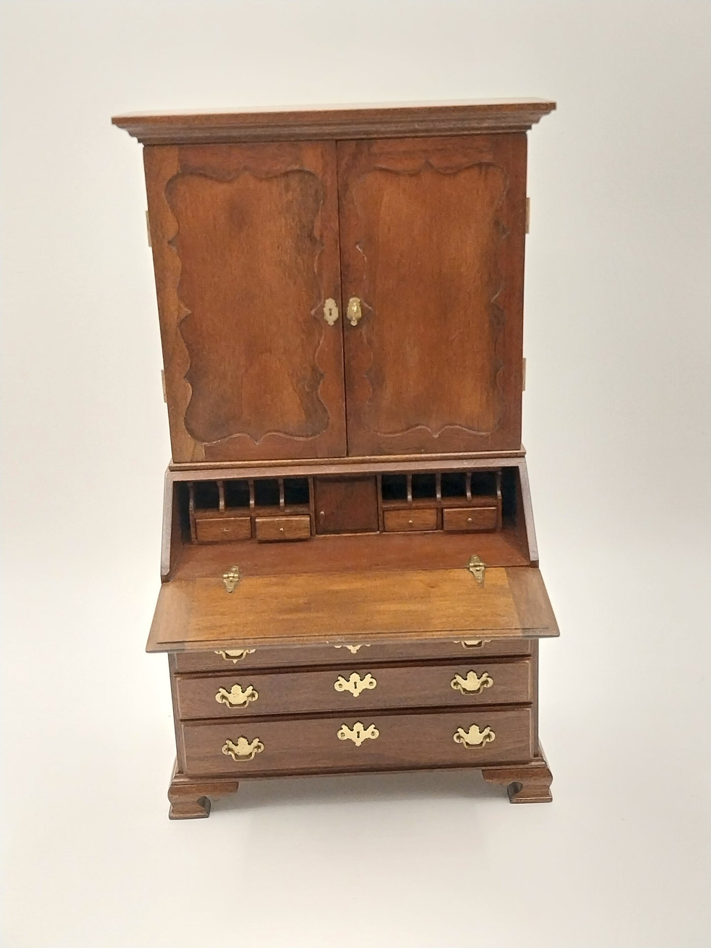 Georgian Style Desk Bookcase, Mohagany
