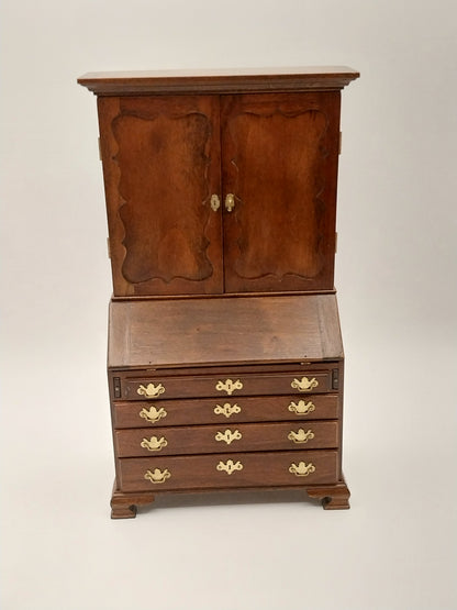 Georgian Style Desk Bookcase, Mohagany