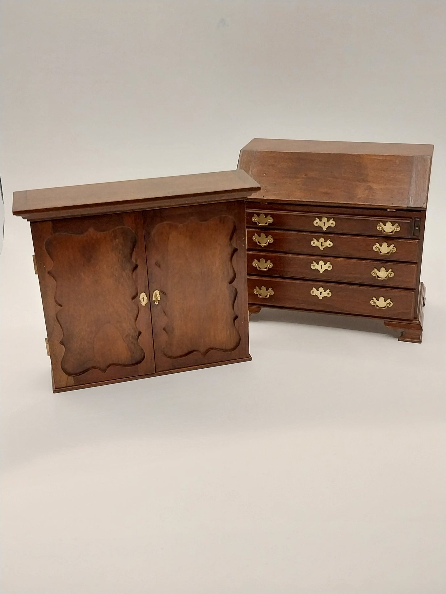 Georgian Style Desk Bookcase, Mohagany